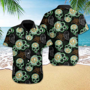 Appealing Skull Paisley Texture Design Hawaiian Shirt, Hawaiian For Gift