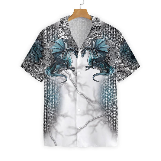 Dragon Tattoo 3D Polka Dot Pattern Hawaiian Shirt,Hawaiian Shirt Gift, Christmas Gift