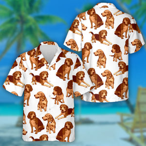 White Background With Sad Beagles Dog Hawaiian Shirt, Hwaiian For Gift