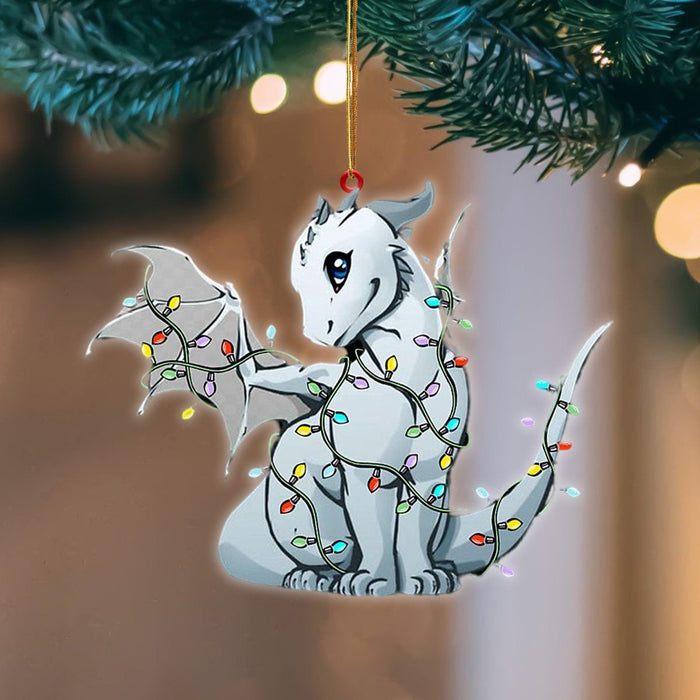Dragon Christmas Light Flat Acrylic Hanging Ornament Animals Shaped,Christmas Decoration