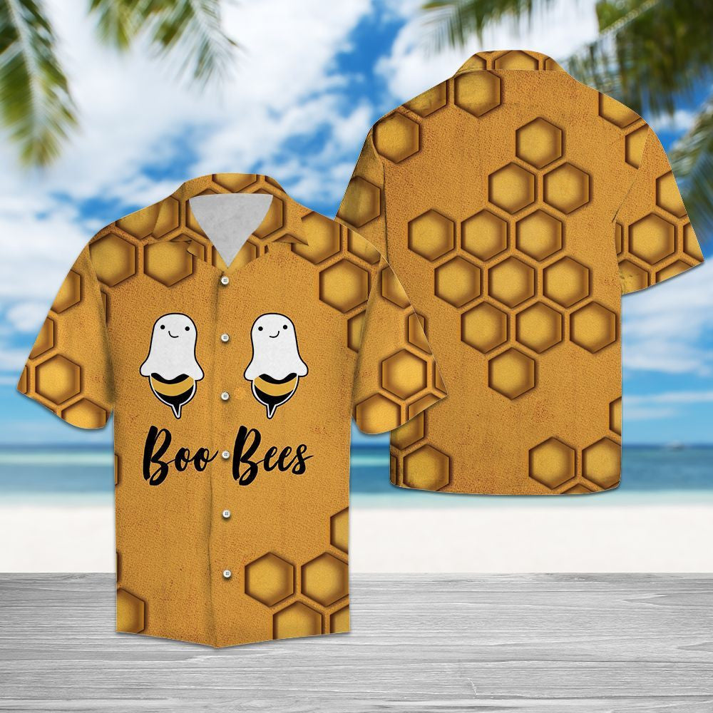 Boo Bee Sweet Brown Honeycomb Hawaiian Shirt, Hawaiian For Gift