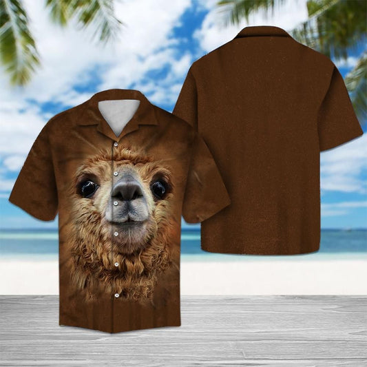 Find Brown Alpaca Hawaiian Shirt_Hawaiian Shirt Gift, Christmas Gift