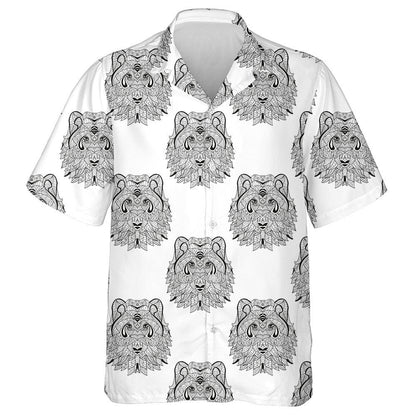 Hand Drawn Decorative Wolves Design Elements Hawaiian Shirt, Hawaiian Shirt Gift, Christmas Gift