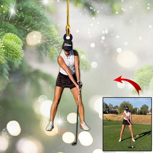 Custom Photo Golf Players Flat Christmas Ornament For Men & Women Golf Lovers,Christmas Gift,Christmas Decoration