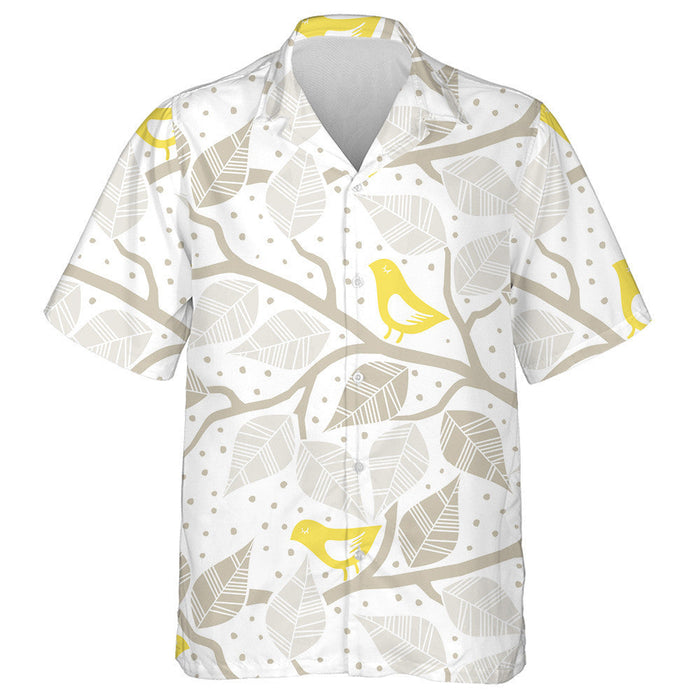 Yellow Bird Perched On Gray Tree Branch Hawaiian Shirt, Hawaiian Shirt Gift, Christmas Gift