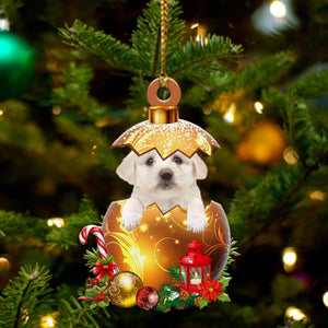 Maltese In Golden Egg Christmas Ornament, Pet Love Gift, Christmas Ornament, Christmas Gift-1