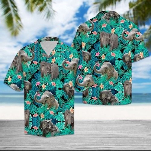 Elephant Tropical Hawaiian Shirt Summer_Hawaiian Shirt Gift, Christmas Gift