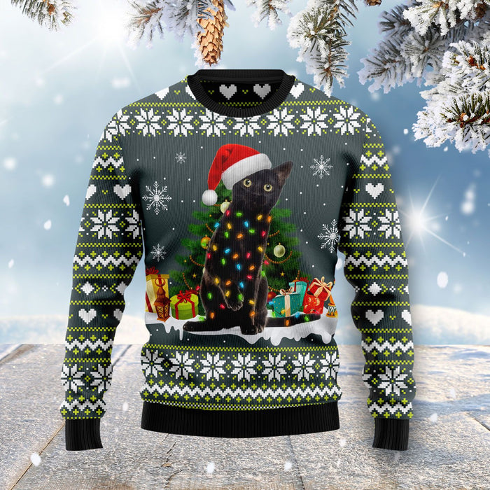 Black Cat Merry And Bright Ugly Christmas Sweater, Christmas Ugly Sweater,Christmas Gift,Gift Christmas 2022