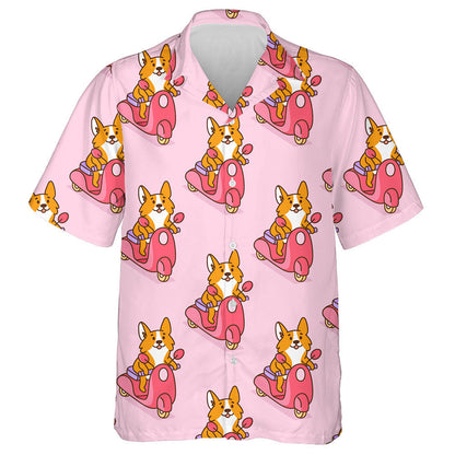 Téann Madra gleoite Corgi ar Léine Gluaisteán Bándearg Léine Haváís, Bronntanas Léine Haváíais, Bronntanas Nollag