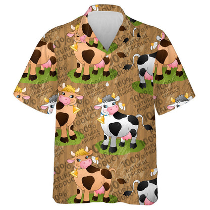 Beautiful Cow In Different Colors Doodle Style Hawaiian Shirt, Hawaiian Shirt Gift, Christmas Gift