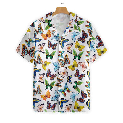 Watercolor Butterflies Awesome Background Design Hawaiian Shirt, Hwaiian For Gift