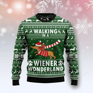 Dachshund Weiner Wonderland Ugly Christmas Sweater, All Over Print Sweatshirt, Christmas Gift, Gift Christmas 2024