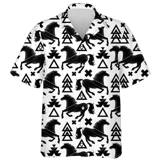 Lámh Tarraingthe Le Capall Sa Stíl Boho Nó Hippy Léine Haváís, Bronntanas Léine Haváís, Bronntanas Nollag