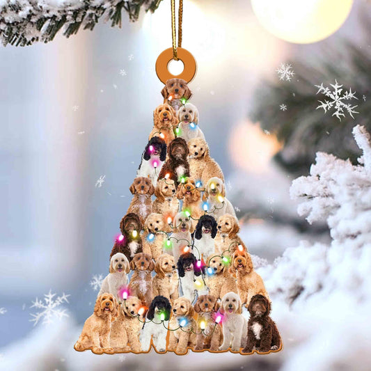 Cockapoo lovely tree gift for cockapoo lover gift for dog lover Christmas Plastic Hanging Ornament, Christmas Gift, Christmas Decoration