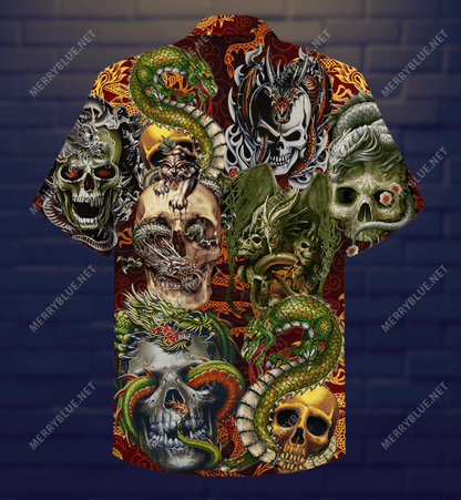 Buy Skull Dragon Unisex Hawaiian Shirt - Hawaiian Shirts -Hawaiian Shirt Gift, Christmas Gift