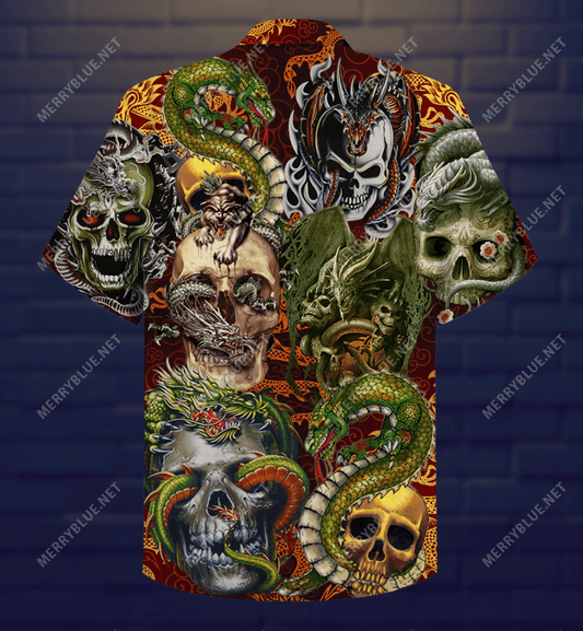 Buy Skull Dragon Unisex Hawaiian Shirt - Hawaiian Shirts -Hawaiian Shirt Gift, Christmas Gift