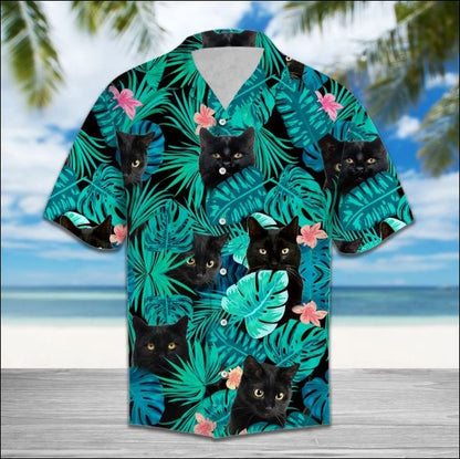 Black Cat Hawaiian Shirt â€“ Dnstyles,Hawaiian Shirt Gift, Christmas Gift