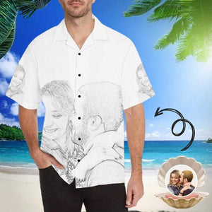 Custom Photo Lover Men's All Over Print Hawaiian Shirt, Hawaiian Shirt Gift, Christmas Gift