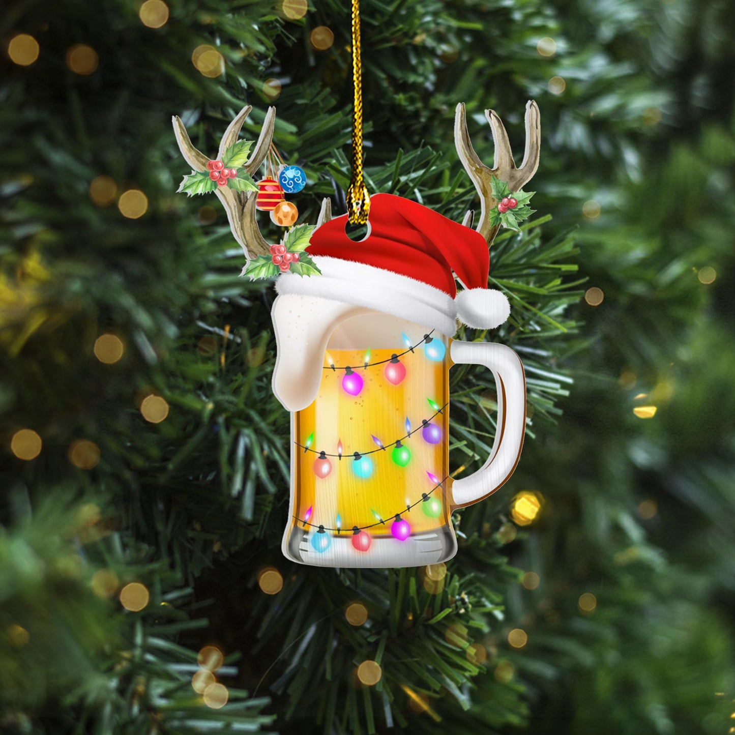 Beer Bottle Christmas Ornament, Christmas Ornament Gift, Christmas Gift, Christmas Decoration