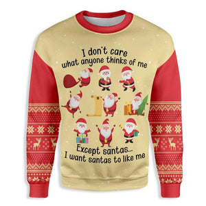 Christmas I Dont Care What Anyone Thinks Of Me Except Santas Ugly Christmas Sweater, Christmas Ugly Sweater,Christmas Gift,Gift Christmas 2022