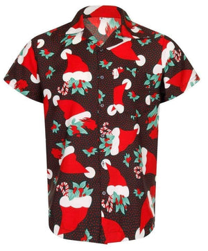 Christmas Santa Loud Hat With Candy Design Hawaiian Shirt, Hawaiian Shirt Gift, Christmas Gift.