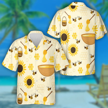 Cartún Bee Buicéad Meala Lus na Gréine Hive Gabha Dubh Adhmaid Léine Haváís, Bronntanas Léine Haváís, Bronntanas Nollag