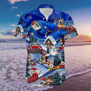 Hawaiian Shirt Jolly Cats Enjoy Sweet Christmas Holiday, Hawaiian Shirt Gift, Christmas Gift