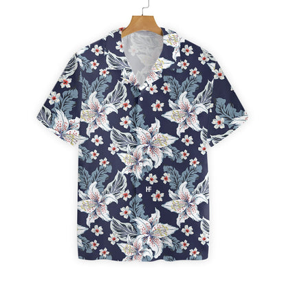 White Floral Flower 02 Design Hawaiian Shirt, Hwaiian For Gift