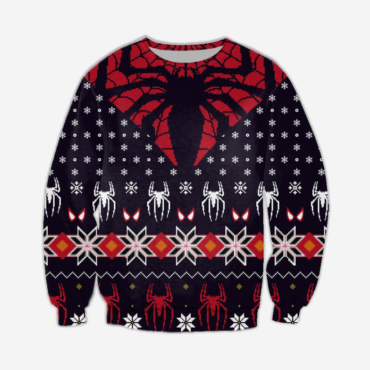 Spider-Man Knitting Pattern 3D Print Ugly Sweater Hoodie All Over Printed, Christmas Ugly Sweater,Christmas Gift,Gift Christmas 2022