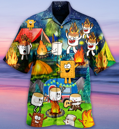 Camping Chocolate Marshmallow - Hawaiian Shirt_ Hawaiian Shirts -Hawaiian Shirt Gift, Christmas Gift