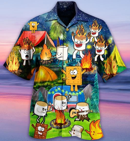 Camping Chocolate Marshmallow - Hawaiian Shirt_ Hawaiian Shirts -Hawaiian Shirt Gift, Christmas Gift