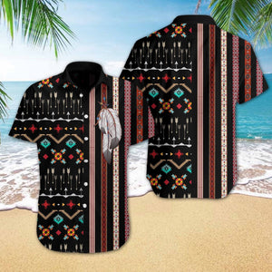 Appealing Texture Of Native Design Hawaiian Shirt, Hawaiian For Gift