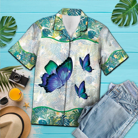 Lovely Butterflies Flying Into The Sky Hawaiian Shirt, Hawaiian For Gift