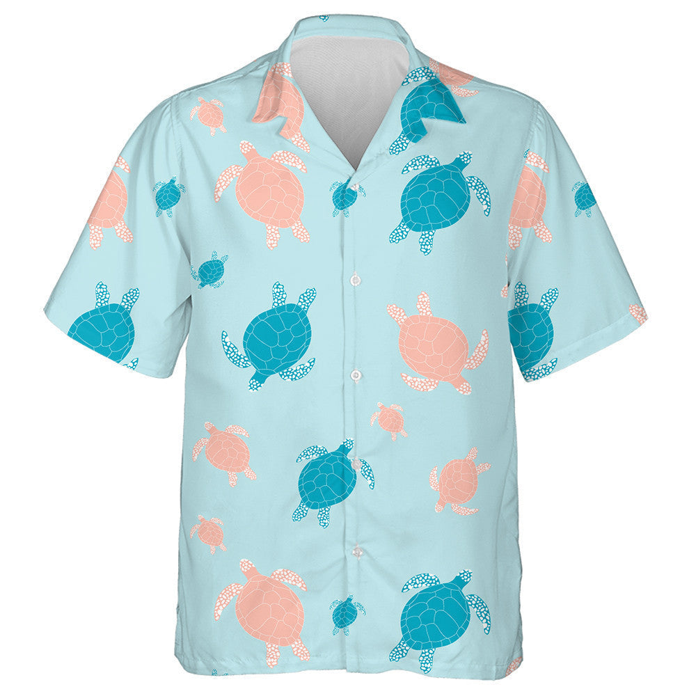 Cartoon Sea Pink Turtles In The Ocean Hawaiian Shirt, Hawaiian Shirt Gift, Christmas Gift