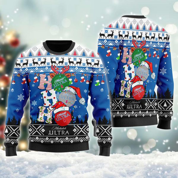 Michelob ULTRA Ho Ho Ho geansaí gránna Nollag, geansaí gránna Nollag, bronntanas Nollag, bronntanas Nollag 2022