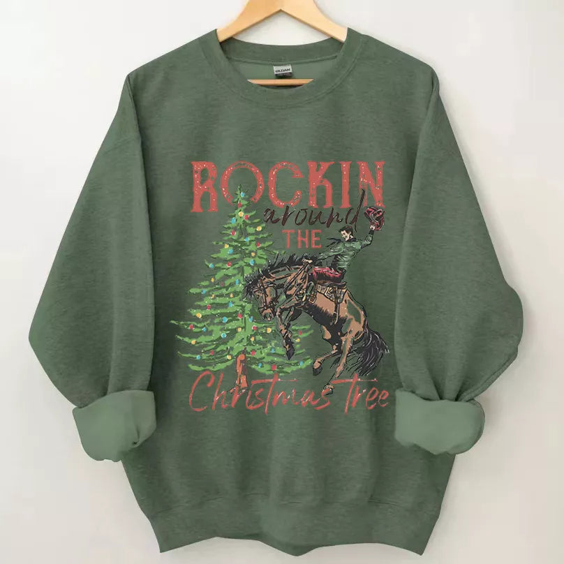Rocking Around The Christmas Tree Sweatshirt, Geansaí Nollag gleoite, Geansaí Geimhridh na Nollag