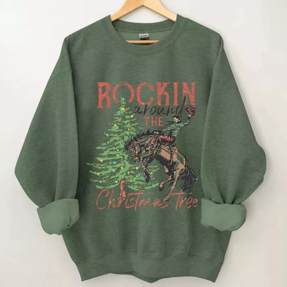 Rocking Around The Christmas Tree Sweatshirt, Geansaí Nollag gleoite, Geansaí Geimhridh na Nollag