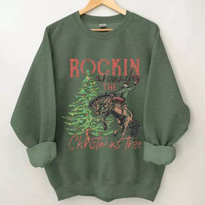 Rocking Around The Christmas Tree Sweatshirt, Christmas Sweatshirt Cute, Christmas Winter Sweatshirt