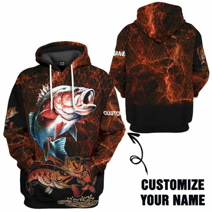 3D Fishing Custom Name Tshirt Hoodie Apparel