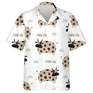 Funny Cow In White Animals Background Hawaiian Shirt,Hawaiian Shirt Gift, Christmas Gift