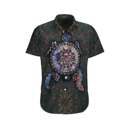 Circled Native America Watercolor Design Hawaiian Shirt, Hawaiian For Gift