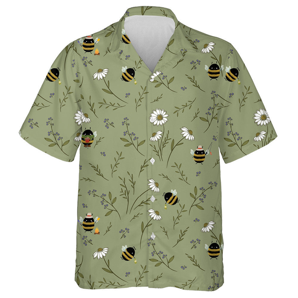 Lovely Little Honey Bees With Wild Flowers Hawaiian Shirt, Hawaiian Shirt Gift, Christmas Gift