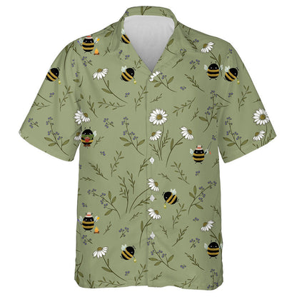 Lovely Little Honey Bees With Wild Flowers Hawaiian Shirt, Hawaiian Shirt Gift, Christmas Gift