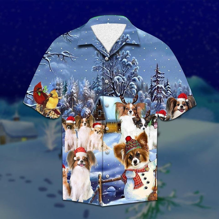 Amazing Papillon Christmas Hawaiian Shirt Love Canine, Hawaiian For Gift