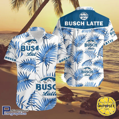 Busch Latte Aloha Shirt Hawaiian Aloha Shirt Hawaiian Shorts Beach Short Shirt,Hawaiian Shirt Gift, Christmas Gift