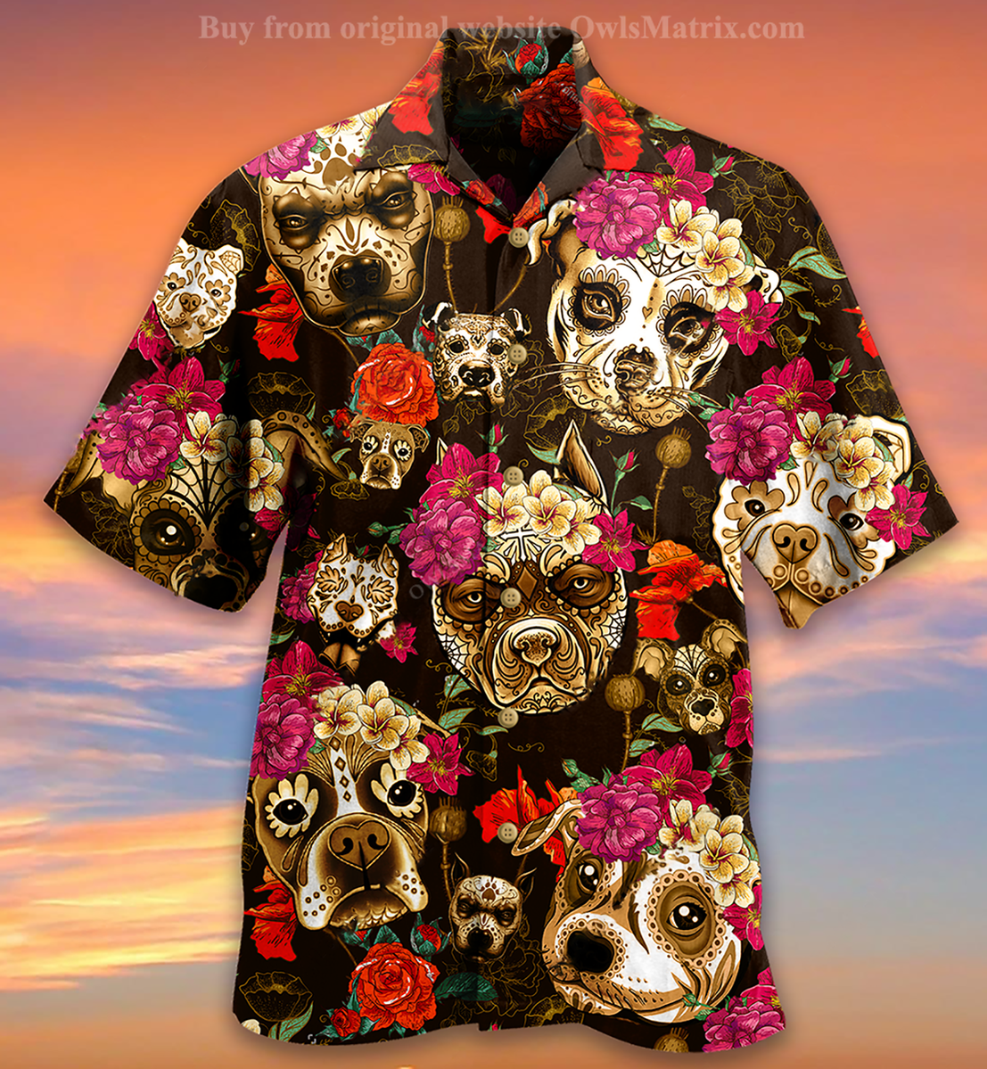 Dog Rose Flowers - Hawaiian Shirt_Hawaiian Shirt Gift, Christmas Gift