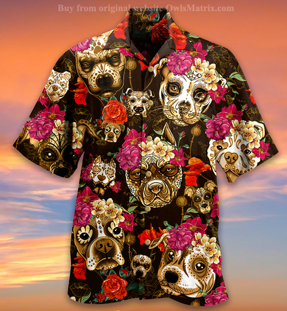 Dog Rose Flowers - Hawaiian Shirt_Hawaiian Shirt Gift, Christmas Gift