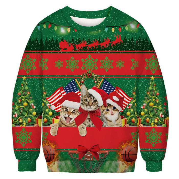 Funny Cat Ugly Christmas Sweater, Christmas 3D Sweatshirt, Gift Christmas 2024