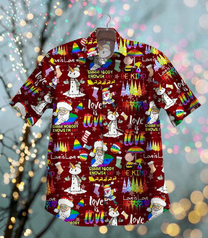 Hot Lgbt Christmas Trees Vintage Design Hawaiian Shirt, Hawaiian Shirt Gift, Christmas Gift