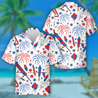 Dearadh Patrún Cúlra Bán 4 Iúil Shona Léine Haváíais, Bronntanas Léine Haváís, Bronntanas Nollag